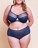 Victory Side Support Balcony Bra And Short Navy Blue