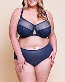 Victory Side Support Balcony Bra And Short Navy Blue