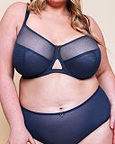 Victory Side Support Balcony Bra And Short Navy Blue
