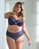 Victory Side Support Balcony Bra And Short Navy Blue