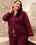 Womens Hotel Pyjama Set Oxblood TKD Lingerie Cyberjammies Fashion L1