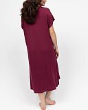 Yasmin Jersey Long Nightdress Oxblood TKD Lingerie Cyberjammies Fashion B1