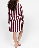 Yasmin Printed Stripe Nightshirt Oxblood Mix TKD Lingerie Cyberjammies Fashion B1