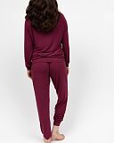 Yasmin Slouch Jersey Pyjama Set Oxblood TKD Lingerie Cyberjammies Fashion B1