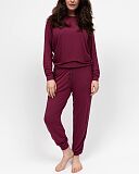 Yasmin Slouch Jersey Pyjama Set Oxblood TKD Lingerie Cyberjammies Fashion F1