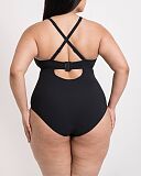 Zip Tide Non Wired Swimsuit Black TKD Lingerie Curvy Kate Swim Core B1