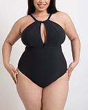 Zip Tide Non Wired Swimsuit Black TKD Lingerie Curvy Kate Swim Core F3