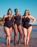 Zip Tide Non Wired Swimsuit Black TKD Lingerie Curvy Kate Swim Core L1