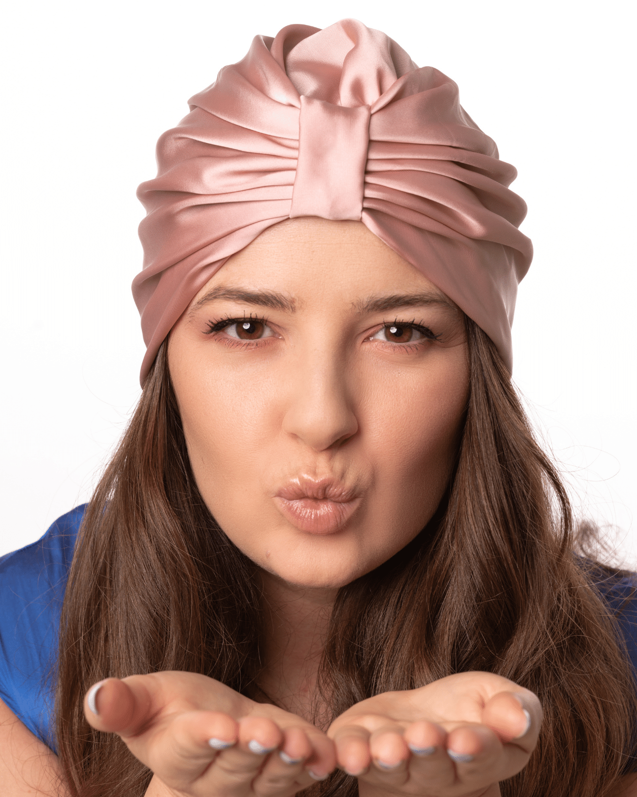 Silk Hair Turbans for Sleeping Dusty Pink TKD Lingerie