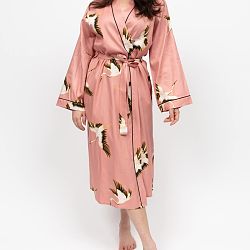 Bonnie Crane Bird Print Long Dressing Gown