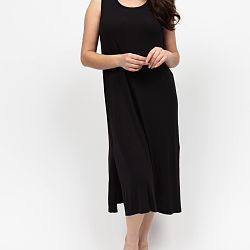 Bonnie Jersey Long Nightdress Black