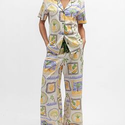 Cora Postcard Print Pyjama Set