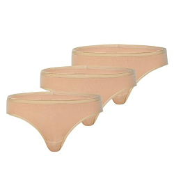 Cotton Bikini Briefs Pack Of 3 Beige