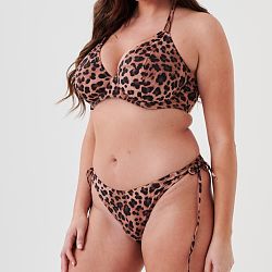Dusky Vegas Halter Bikini Top Leopard Print