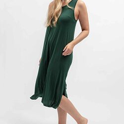 Ember Jersey Long Nightdress Dark Green
