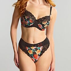 Envy High Waist Brazilian Brief Black Rose