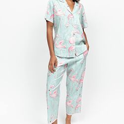 Francesca Flamingo Print Pyjama Set