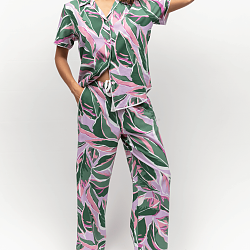 Lexi Leaf Print Wide Leg Pyjama Set