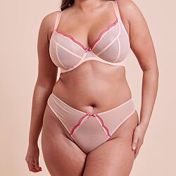 Lightstyle Scallop Plunge Bra Blush Pink