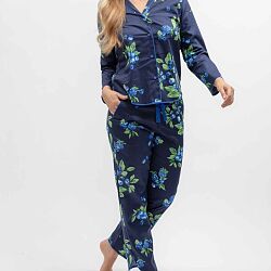 Midnight Berry Fruit Print Pyjama Set Navy Mix