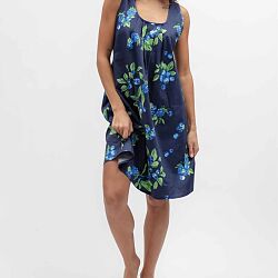 Midnight Berry Fruit Print Short Nightdress Navy Mix