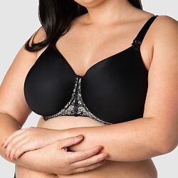 Obsession Moulded Spacer Nursing Bra Black