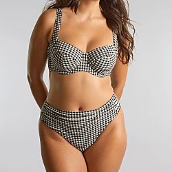 Gingham Olivia Full Cup Bikini Top Black/White