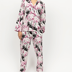 Penelope Panda Print Pyjama Set White