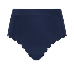 Signature Scallop High Waist Brief Ink Blue