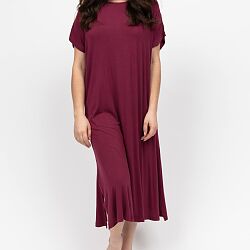 Yasmin Jersey Long Nightdress Oxblood