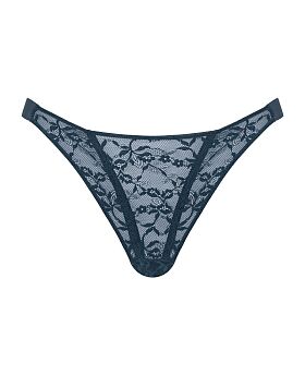 All Night Lace Tanga Brief Denim Blue