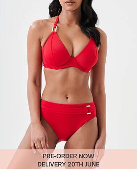 Boudoir Beach Halter Bikini Top Crimson Red