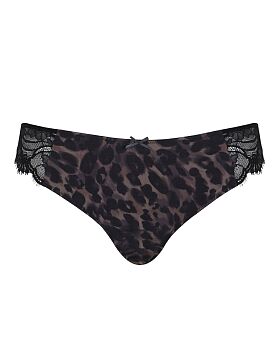 Cherie Brazilian Brief Black Animal