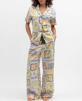 Cora Postcard Print Pyjama Set