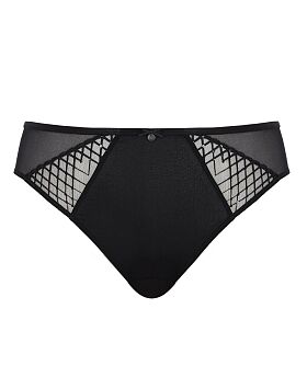 Ella High Leg Brief Black Sequin