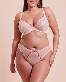 Lightstyle Scallop Plunge Bra Blush Pink