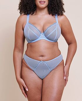Lightstyle Scallop Plunge Bra Light Blue/Silver