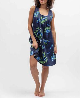 Midnight Berry Fruit Print Short Nightdress Navy Mix