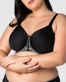 Obsession Moulded Spacer Nursing Bra Black