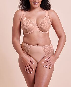 Smoothie Lace Moulded Non-Padded Balcony Bra Latte