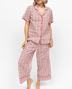 Tara Seersucker Check Print Pyjama Set