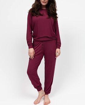 Yasmin Jersey Pyjama Set Oxblood Yasmin Jersey Pyjama Set Oxblood