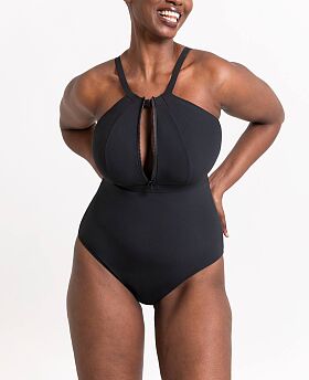 Zip Tide Non-Wired Multiway Swimsuit Black
