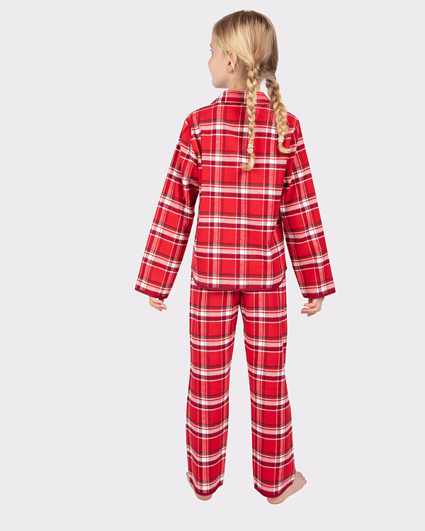 Girls Robyn Brushed Check Pyjama Set TKD Lingerie