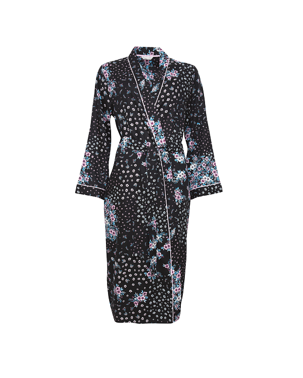 Hannah Ditsy Floral Print Long Robe TKD Lingerie