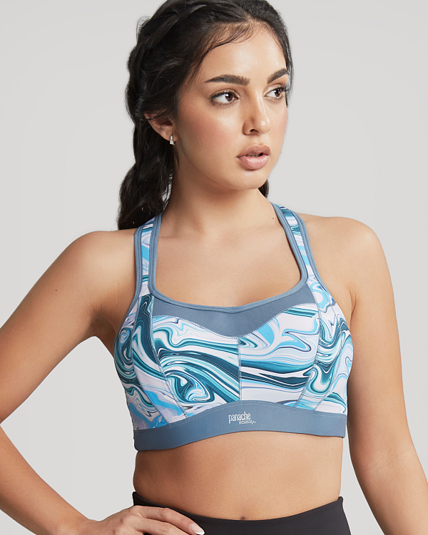 Panache Racer Back Wired Sports Bra Marble TKD Lingerie