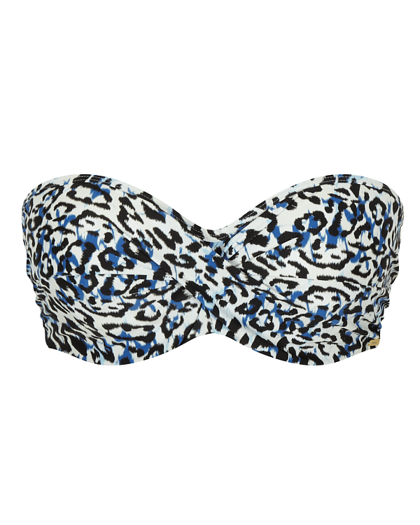 AFENDS Womens Moon - Terry Bandeau Bikini Top - Blue Daisy