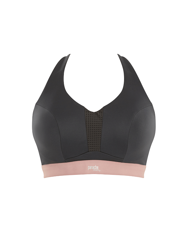 Endurance Non Padded Wired Sports Bra Charcoal TKD Lingerie