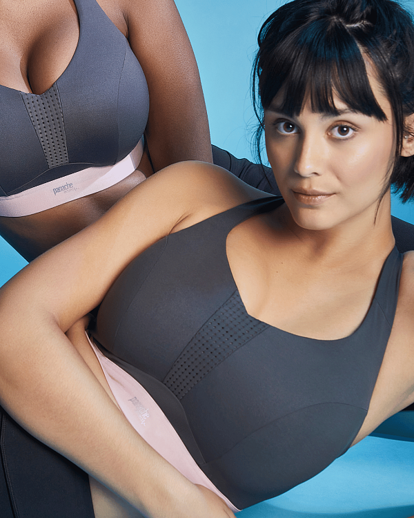 Endurance Non Padded Wired Sports Bra Charcoal TKD Lingerie